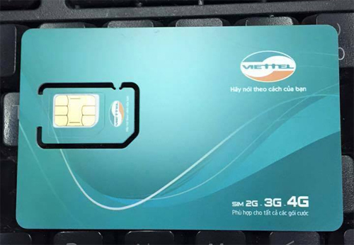 Loại sim 4G với ba khay kích cỡ khác nhau của Viettel.